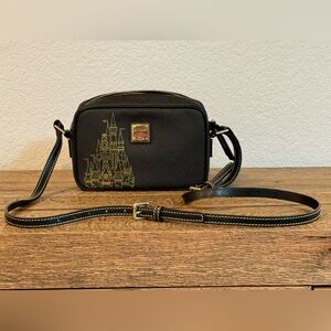 Dooney & Bourke Black Crossbody Bag with Gold Accents